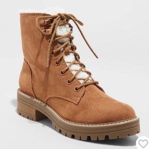 Women's Tessie Microsuede Sherpa Lace-Up Boots